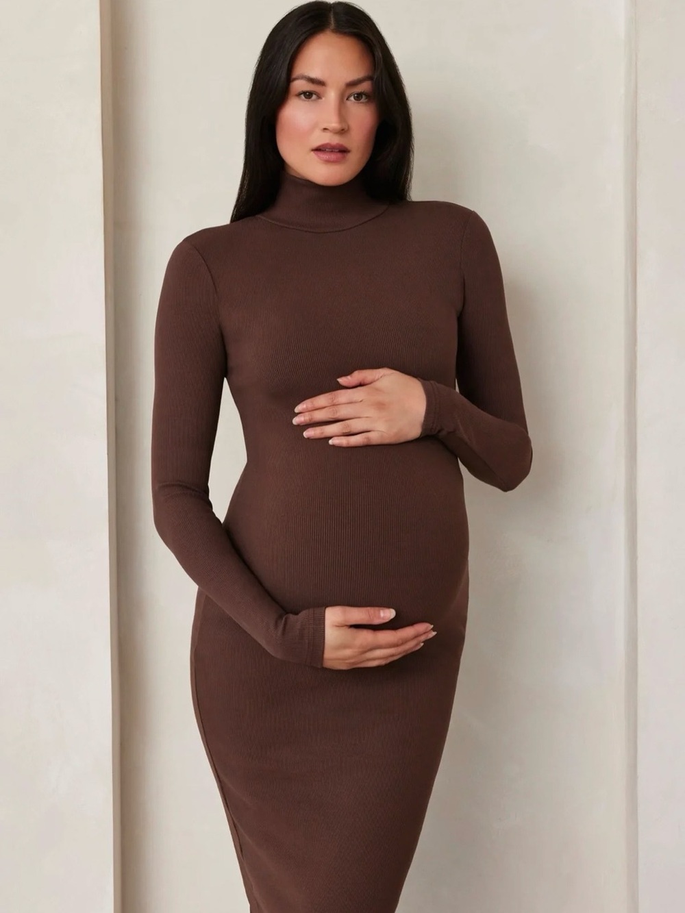 SCULPTING RIB LONG SLEEVE DRESS  NWT